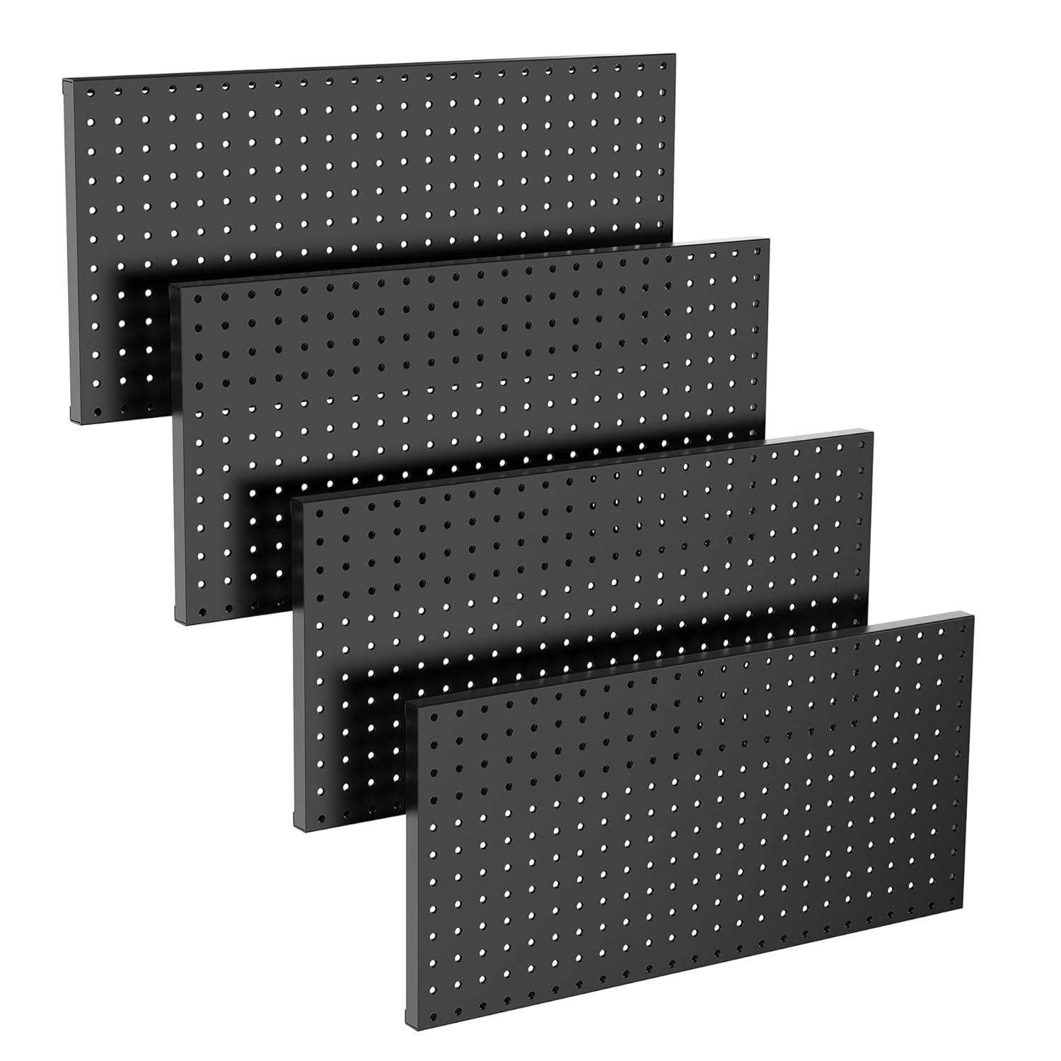 imageTORACK 2Pack 12x24 inch Metal Pegboard Panels for Garage Wall Tool Organizer Pegboard for Workbench Workshop Tool Storage Peg Board for PegsBlack12x24 in