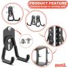 imageTORACK 15PCS Garage Storage System Hooks Shelving Hooks for Keyhole Shelving Units Wall Mount Utility Hooks for Tools Ladders Cords Folding Chairs Shovels and RakesBlackBlack