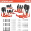 imageTORACK 15PCS Garage Storage System Hooks Shelving Hooks for Keyhole Shelving Units Wall Mount Utility Hooks for Tools Ladders Cords Folding Chairs Shovels and RakesBlackOrange