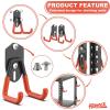 imageTORACK 15PCS Garage Storage System Hooks Shelving Hooks for Keyhole Shelving Units Wall Mount Utility Hooks for Tools Ladders Cords Folding Chairs Shovels and RakesBlackOrange