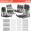 imageTORACK 15PCS Garage Storage System Hooks Shelving Hooks for Keyhole Shelving Units Wall Mount Utility Hooks for Tools Ladders Cords Folding Chairs Shovels and RakesBlackBlack