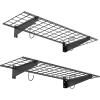 imageTORACK 2 Pack Wall Mounted Storage Shelves 235quot x 12quot Wall Shelf for Garage Closet Laundry Room Heavy Duty Garage Wall Shelving Holds Up to 65 LbsBlackBlack