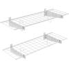 imageTORACK 2 Pack Wall Mounted Storage Shelves 235quot x 12quot Wall Shelf for Garage Closet Laundry Room Heavy Duty Garage Wall Shelving Holds Up to 65 LbsBlackWhite
