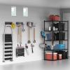 imageTORACK 24 PCS Garage Storage Hooks with Tracks Wall Mount Tool Organizer for Garden Tools Ladders Cords Folding Chairs Shovels and Rakes Shelving Hooks for Keyhole Style Shelving Units