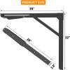imageTORACK 24quot Folding Shelf Brackets Heavy Duty Shelf Bracket Wall Mounted Triangle Hinges for Shelves Collapsible Table Brackets Workbench Supports for Garage Pack of 224 Inch