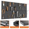 imageTORACK 2Pack 12x24 inch Metal Pegboard Panels for Garage Wall Tool Organizer Pegboard for Workbench Workshop Tool Storage Peg Board for PegsBlack12x24 in