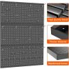 imageTORACK 3 pcs Metal Pegboard Panels for Wall Garage Utility Tools Storage Pegboard for Workbench Shop Modular Peg Board Tool Organizer BoardsPack of 3 BlackBlack