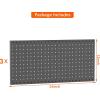imageTORACK 3 pcs Metal Pegboard Panels for Wall Garage Utility Tools Storage Pegboard for Workbench Shop Modular Peg Board Tool Organizer BoardsPack of 3 BlackBlack