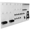 imageTORACK 3Pcs Metal Pegboard Panels for Garage Wall Utility Tools Storage Pegboard for Workbench Modular Peg Board Tool Organizer Board KitPack of 3 BlackGrey