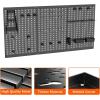 imageTORACK 3Pcs Metal Pegboard Panels for Garage Wall Utility Tools Storage Pegboard for Workbench Modular Peg Board Tool Organizer Board KitPack of 3 BlackBlack