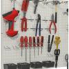 imageTORACK 97pcs Garage Storage 48x24 inch Pegboard Wall Organizer Metal Pegboard with Hooks Garage Storage Bins Utility Tool Board Panel Tool Organizer Silver