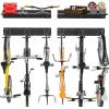 imageTORACK Bike Storage Rack 6 Bike Rack Wall Mount Home and Garage Organizer Vertical Bicycles Hanger Hooks for Indoor Space SavingBlack