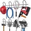 imageTORACK Heavy Duty Garage Hooks Tool Organizer 2Pack Wall Mount Storage Rack Black Adjustable 8 Hooks 500 lbs Capacity Garage Tool Organization