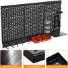imageTORACK Metal Pegboard Wall Organizer System for Garage 109PCS Pegboard Accessories Organizer Kit with Pegboard Bins Hooks Peg Locks Pegboard Storage System for WorkbenchBlackBlack
