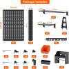 imageTORACK Pegboard Wall Organizer 4 ft Garage Metal Pegboard Tool Organizer System Tools Storage Peg Board Kit with Hooks and Accessories Wall Mounted Storage Bins Overhead ShelvesBlack