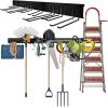 imageTORACK Tool Storage Rack Heavy Duty Steel Garage Wall Mount Garden Tool Organizer for Ladders Chairs Shovels Broom Power tools 8Pack 57quot11quot Mixed Hooks up to 800 lbsMetal Rack