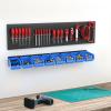imageTORACK WallMounted Storage Bins  8 Plastic Bins ampamp 2 Metal Tracks for Tools Organization in Garage Craft Room and ShopBlueBlue