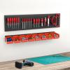 imageTORACK WallMounted Storage Bins  8 Plastic Bins ampamp 2 Metal Tracks for Tools Organization in Garage Craft Room and ShopBlueOrange