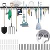 imageTORACK 64 Inch Garage Hooks Tool Organizer Adjustable Wall Mounted Garage Hanger Storage System 16 Hooks ampamp 16 Pegs