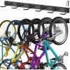 imageTORACK Bike Storage Rack 6 Bike Rack Wall Mount Home and Garage Organizer Vertical Bicycles Hanger Hooks for Indoor Space SavingBlack