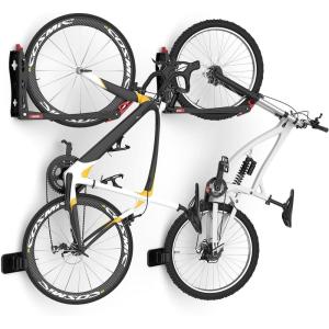 imageTORACK BIKEPAL Space Saving Wall Mounted Swivel Bike Racks Vertical Bike Wall Hangers for Garage Storage Solution 2 Pack2Pack