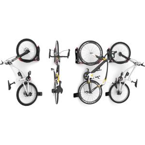 imageTORACK BIKEPAL Space Saving Wall Mounted Swivel Bike Racks Vertical Bike Wall Hangers for Garage Storage Solution 2 Pack4Pack