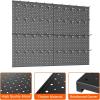 imageTORACK Metal Pegboard Panels and Hooks for Garage Workbench Shop Shed Tool Organizer Peg Board with 18quot ampamp 14quot Holes Modular WallMounted Pegboard with Pegboard HooksBlackBlack