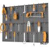 imageTORACK Metal Pegboard Panels and Hooks for Garage Workbench Shop Shed Tool Organizer Peg Board with 18quot ampamp 14quot Holes Modular WallMounted Pegboard with Pegboard HooksBlackBlack