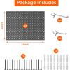 imageTORACK Metal Pegboard Panels and Hooks for Garage Workbench Shop Shed Tool Organizer Peg Board with 18quot ampamp 14quot Holes Modular WallMounted Pegboard with Pegboard HooksBlackBlack