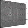 imageTORACK Metal Pegboard Panels and Hooks for Garage Workbench Shop Shed Tool Organizer Peg Board with 18quot ampamp 14quot Holes Modular WallMounted Pegboard with Pegboard HooksBlackBlack