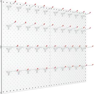 imageTORACK Metal Pegboard Panels and Hooks for Garage Workbench Shop Shed Tool Organizer Peg Board with 18quot ampamp 14quot Holes Modular WallMounted Pegboard with Pegboard HooksBlackCream White