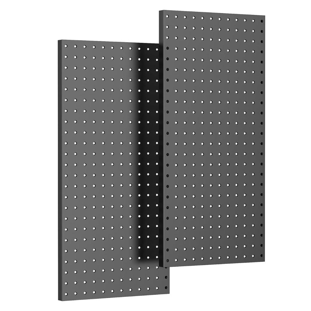 imageTORACK 2Pack 12x24 inch Metal Pegboard Panels for Garage Wall Tool Organizer Pegboard for Workbench Workshop Tool Storage Peg Board for PegsBlack12x24 in