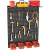 imageTORACK Garage Metal Pegboard with Accessories Tools Organizer Peg Board with Pegboard Hooks Bins Tool Storage Pegboards for WallBlackBlack