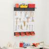 imageTORACK Garage Metal Pegboard with Accessories Tools Organizer Peg Board with Pegboard Hooks Bins Tool Storage Pegboards for WallBlackGray