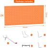 imageTORACK Metal Pegboard Wall Organizer 24quot x 24quot or 12quot x 48quot 70 PCS Tools Storage Pegboard for Garage Tool Organizer Peg Board with Pegboard Hooks for WorkbenchBlackOrange