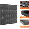 imageTORACK Metal Pegboard Wall Organizer 24quot x 24quot or 12quot x 48quot 70 PCS Tools Storage Pegboard for Garage Tool Organizer Peg Board with Pegboard Hooks for WorkbenchBlackBlack