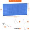 imageTORACK Metal Pegboard Wall Organizer 24quot x 24quot or 12quot x 48quot 70 PCS Tools Storage Pegboard for Garage Tool Organizer Peg Board with Pegboard Hooks for WorkbenchBlackBlue