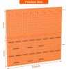 imageTORACK Metal Pegboard Wall Organizer 24quot x 24quot or 12quot x 48quot 70 PCS Tools Storage Pegboard for Garage Tool Organizer Peg Board with Pegboard Hooks for WorkbenchBlackOrange