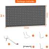 imageTORACK Metal Pegboard Wall Organizer 24quot x 24quot or 12quot x 48quot 70 PCS Tools Storage Pegboard for Garage Tool Organizer Peg Board with Pegboard Hooks for WorkbenchBlackBlack