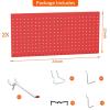 imageTORACK Metal Pegboard Wall Organizer 24quot x 24quot or 12quot x 48quot 70 PCS Tools Storage Pegboard for Garage Tool Organizer Peg Board with Pegboard Hooks for WorkbenchBlackRed