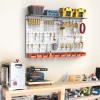 imageTORACK Metal Pegboard with Peg Board Hooks Tools Storage Pegboard with Pegboard Hooks Wall Mounted Storage Bins Shelves Tool Organizer Board with PegsBlackGray