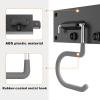 imageTORACK Plastic Wall Mounted Mop and Broom Holder Garden Tools Organizer for Garage Wall Yard Tool Storage Rack for Rakes Shovels Mops Brooms 4 Tracks 16 Hooks