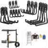 imageTORACK 15PCS Garage Storage System Hooks Shelving Hooks for Keyhole Shelving Units Wall Mount Utility Hooks for Tools Ladders Cords Folding Chairs Shovels and RakesBlackBlack
