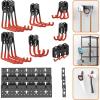 imageTORACK 24 PCS Garage Storage Hooks with Tracks Wall Mount Tool Organizer for Garden Tools Ladders Cords Folding Chairs Shovels and Rakes Shelving Hooks for Keyhole Style Shelving Units