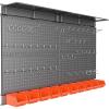 imageTORACK Metal Pegboard with Peg Board Hooks Tools Storage Pegboard with Pegboard Hooks Wall Mounted Storage Bins Shelves Tool Organizer Board with PegsBlackBlack