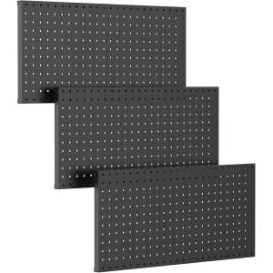 imageTORACK 3 pcs Metal Pegboard Panels for Wall Garage Utility Tools Storage Pegboard for Workbench Shop Modular Peg Board Tool Organizer BoardsPack of 3 BlackBlack