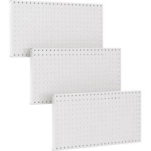 imageTORACK 3 pcs Metal Pegboard Panels for Wall Garage Utility Tools Storage Pegboard for Workbench Shop Modular Peg Board Tool Organizer BoardsPack of 3 BlackGray