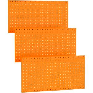 imageTORACK 3 pcs Metal Pegboard Panels for Wall Garage Utility Tools Storage Pegboard for Workbench Shop Modular Peg Board Tool Organizer BoardsPack of 3 BlackOrange