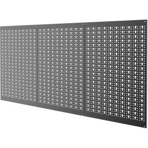 imageTORACK 3Pcs Metal Pegboard Panels for Garage Wall Utility Tools Storage Pegboard for Workbench Modular Peg Board Tool Organizer Board KitPack of 3 BlackBlack