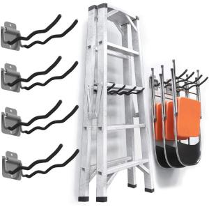 imageTORACK Garage Hooks Heavy Duty Tool Organizer Wall Mount Hanger Rack Garage Storage Utility Hooks for Car Tires Ladders Chairs Strollers Power Tools Garden Tools 2 Pack 124quot Hook4 Pack